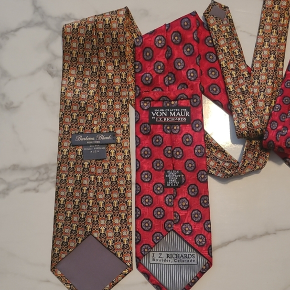 Barbara Blank NY and Von Maur JZ Richards Set Of 2 Men's Silk Ties Multi-color - Picture 1 of 8